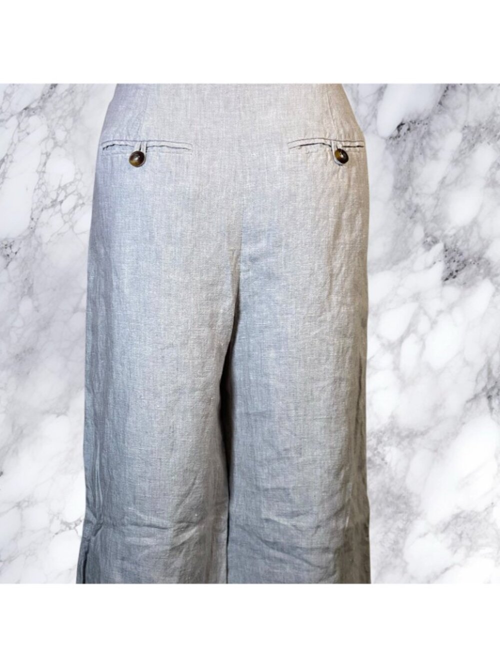 BODEN Eldon Linen Wide Leg Trousers In Squirrel Grey - Picture 7 of 10